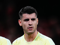 Alvaro Morata of Spain  looks on during the Nations League Round 5 match between Denmark against Spain at Parken, Copenhagen, Denmark on Nov...