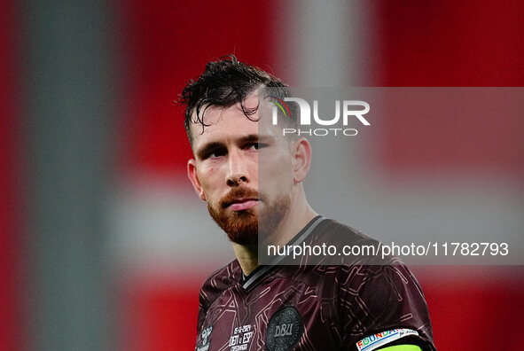 Pierre-Emile Hoejbjerg of Denmark  looks on during the Nations League Round 5 match between Denmark against Spain at Parken, Copenhagen, Den...