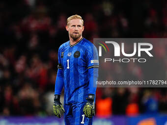 Kasper Schmeichel of Denmark  looks on during the Nations League Round 5 match between Denmark against Spain at Parken, Copenhagen, Denmark...