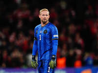 Kasper Schmeichel of Denmark  looks on during the Nations League Round 5 match between Denmark against Spain at Parken, Copenhagen, Denmark...