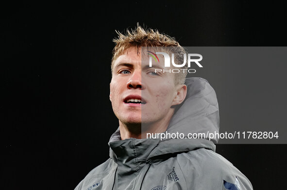 Rasmus Hoejlund of Denmark  looks on during the Nations League Round 5 match between Denmark against Spain at Parken, Copenhagen, Denmark on...