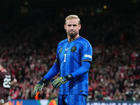 Kasper Schmeichel of Denmark  looks on during the Nations League Round 5 match between Denmark against Spain at Parken, Copenhagen, Denmark...