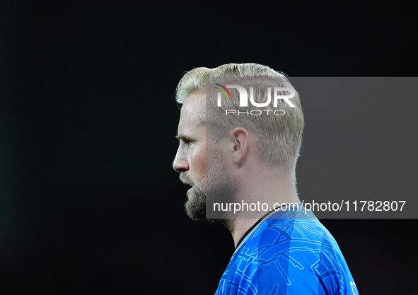 Kasper Schmeichel of Denmark  looks on during the Nations League Round 5 match between Denmark against Spain at Parken, Copenhagen, Denmark...