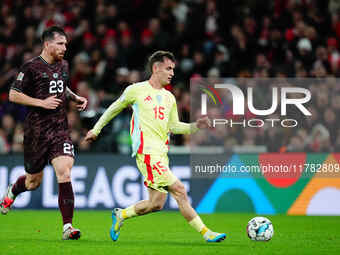 Marc Casado of Spain  controls the ball during the Nations League Round 5 match between Denmark against Spain at Parken, Copenhagen, Denmark...