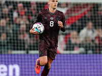 Gustav Isaksen of Denmark  celebrate during the Nations League Round 5 match between Denmark against Spain at Parken, Copenhagen, Denmark on...