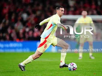 Fabian Ruiz of Spain  controls the ball during the Nations League Round 5 match between Denmark against Spain at Parken, Copenhagen, Denmark...