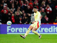 Daniel Vivian of Spain  controls the ball during the Nations League Round 5 match between Denmark against Spain at Parken, Copenhagen, Denma...