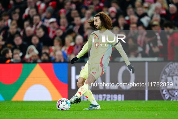 Marc Cucurella of Spain  controls the ball during the Nations League Round 5 match between Denmark against Spain at Parken, Copenhagen, Denm...