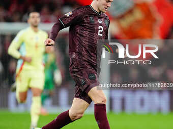 Joachim Andersen of Denmark  controls the ball during the Nations League Round 5 match between Denmark against Spain at Parken, Copenhagen,...