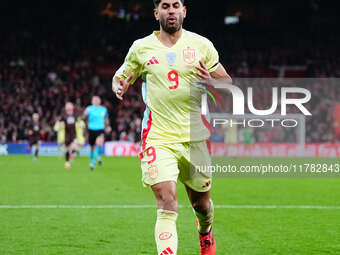 Ayoze Perez of Spain  gestures during the Nations League Round 5 match between Denmark against Spain at Parken, Copenhagen, Denmark on Novem...