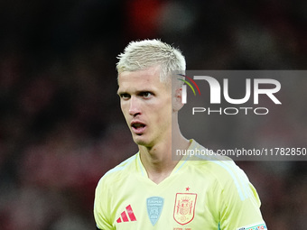 Dani Olmo of Spain  looks on during the Nations League Round 5 match between Denmark against Spain at Parken, Copenhagen, Denmark on Novembe...