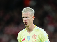 Dani Olmo of Spain  looks on during the Nations League Round 5 match between Denmark against Spain at Parken, Copenhagen, Denmark on Novembe...