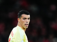 Pedro Porro of Spain  looks on during the Nations League Round 5 match between Denmark against Spain at Parken, Copenhagen, Denmark on Novem...