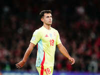 Martin Zubimendi of Spain  looks on during the Nations League Round 5 match between Denmark against Spain at Parken, Copenhagen, Denmark on...