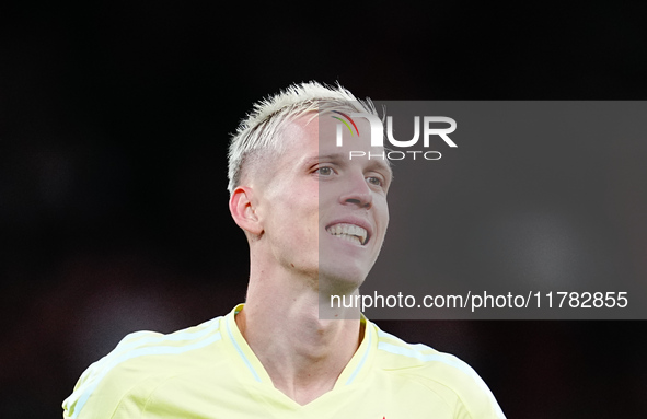 Dani Olmo of Spain  looks on during the Nations League Round 5 match between Denmark against Spain at Parken, Copenhagen, Denmark on Novembe...