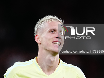 Dani Olmo of Spain  looks on during the Nations League Round 5 match between Denmark against Spain at Parken, Copenhagen, Denmark on Novembe...