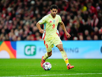 Ayoze Perez of Spain  controls the ball during the Nations League Round 5 match between Denmark against Spain at Parken, Copenhagen, Denmark...