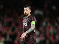 Pierre-Emile Hoejbjerg of Denmark  looks on during the Nations League Round 5 match between Denmark against Spain at Parken, Copenhagen, Den...