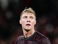 Rasmus Hoejlund of Denmark  looks on during the Nations League Round 5 match between Denmark against Spain at Parken, Copenhagen, Denmark on...