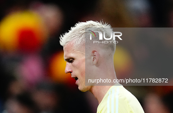 Dani Olmo of Spain  looks on during the Nations League Round 5 match between Denmark against Spain at Parken, Copenhagen, Denmark on Novembe...