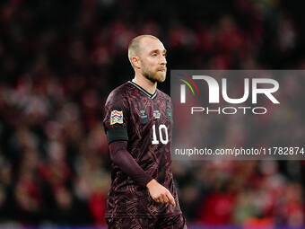 Christian Eriksen of Denmark  looks on during the Nations League Round 5 match between Denmark against Spain at Parken, Copenhagen, Denmark...