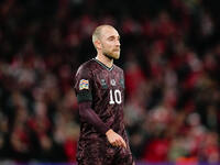 Christian Eriksen of Denmark  looks on during the Nations League Round 5 match between Denmark against Spain at Parken, Copenhagen, Denmark...