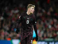 Rasmus Hoejlund of Denmark  looks on during the Nations League Round 5 match between Denmark against Spain at Parken, Copenhagen, Denmark on...