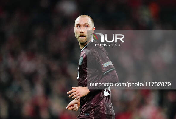 Christian Eriksen of Denmark  looks on during the Nations League Round 5 match between Denmark against Spain at Parken, Copenhagen, Denmark...