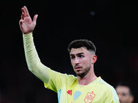 Aymeric Laporte of Spain  gestures during the Nations League Round 5 match between Denmark against Spain at Parken, Copenhagen, Denmark on N...