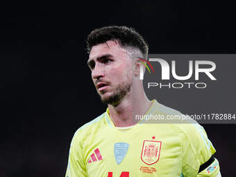 Aymeric Laporte of Spain  looks on during the Nations League Round 5 match between Denmark against Spain at Parken, Copenhagen, Denmark on N...