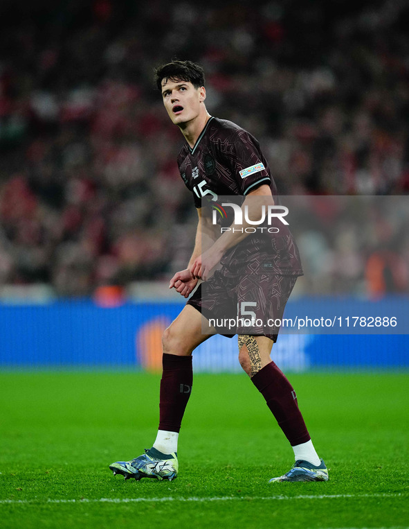 Christian Noergaard of Denmark  // during the Nations League Round 5 match between Denmark against Spain at Parken, Copenhagen, Denmark on N...