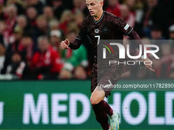 Albert Groenbaek of Denmark  controls the ball during the Nations League Round 5 match between Denmark against Spain at Parken, Copenhagen,...