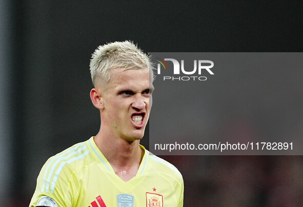 Dani Olmo of Spain  looks on during the Nations League Round 5 match between Denmark against Spain at Parken, Copenhagen, Denmark on Novembe...