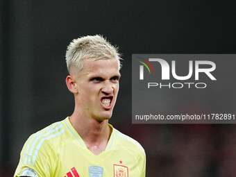 Dani Olmo of Spain  looks on during the Nations League Round 5 match between Denmark against Spain at Parken, Copenhagen, Denmark on Novembe...