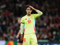 Martin Zubimendi of Spain  gestures during the Nations League Round 5 match between Denmark against Spain at Parken, Copenhagen, Denmark on...