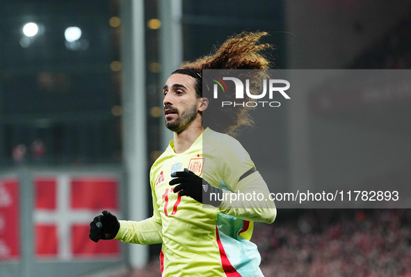 Marc Cucurella of Spain  looks on during the Nations League Round 5 match between Denmark against Spain at Parken, Copenhagen, Denmark on No...