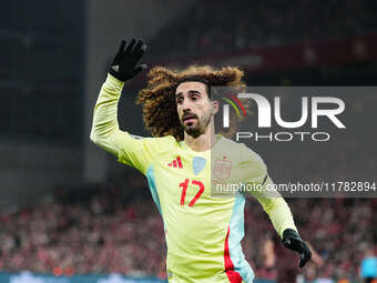 Marc Cucurella of Spain  looks on during the Nations League Round 5 match between Denmark against Spain at Parken, Copenhagen, Denmark on No...