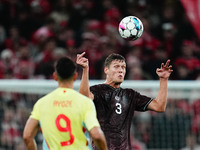 Jannik Vestergaard of Denmark  gestures during the Nations League Round 5 match between Denmark against Spain at Parken, Copenhagen, Denmark...