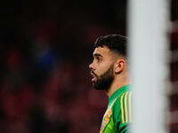 David Raya of Spain  looks on during the Nations League Round 5 match between Denmark against Spain at Parken, Copenhagen, Denmark on Novemb...