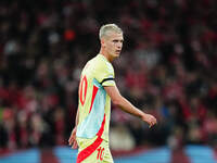 Dani Olmo of Spain  looks on during the Nations League Round 5 match between Denmark against Spain at Parken, Copenhagen, Denmark on Novembe...