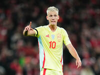 Dani Olmo of Spain  looks on during the Nations League Round 5 match between Denmark against Spain at Parken, Copenhagen, Denmark on Novembe...