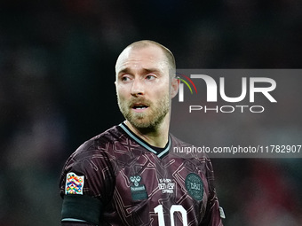 Christian Eriksen of Denmark  looks on during the Nations League Round 5 match between Denmark against Spain at Parken, Copenhagen, Denmark...