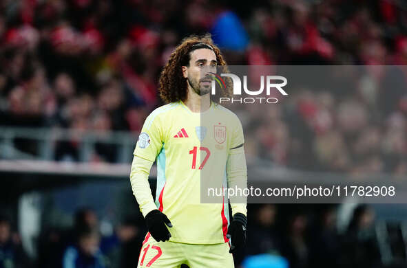 Marc Cucurella of Spain  looks on during the Nations League Round 5 match between Denmark against Spain at Parken, Copenhagen, Denmark on No...