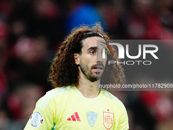 Marc Cucurella of Spain  looks on during the Nations League Round 5 match between Denmark against Spain at Parken, Copenhagen, Denmark on No...