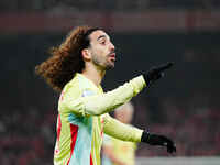 Marc Cucurella of Spain  gestures during the Nations League Round 5 match between Denmark against Spain at Parken, Copenhagen, Denmark on No...