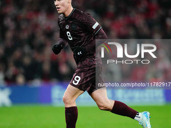 Rasmus Hoejlund of Denmark  looks on during the Nations League Round 5 match between Denmark against Spain at Parken, Copenhagen, Denmark on...