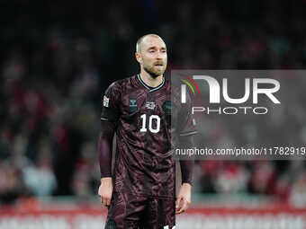 Christian Eriksen of Denmark  looks on during the Nations League Round 5 match between Denmark against Spain at Parken, Copenhagen, Denmark...