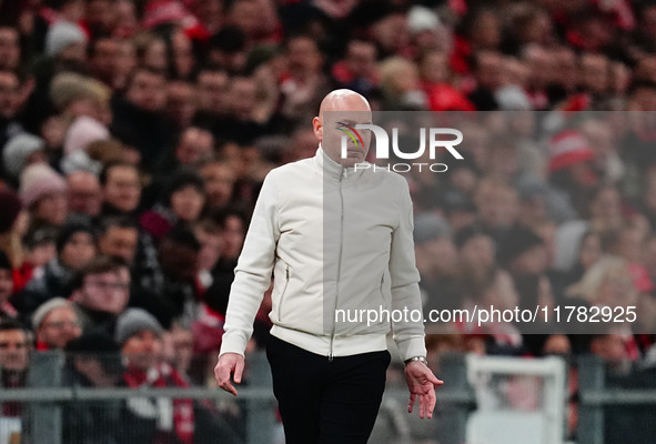 /dna#4/  looks on during the Nations League Round 5 match between Denmark against Spain at Parken, Copenhagen, Denmark on November 15, 2024....