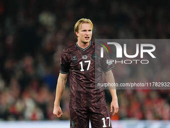 Victor Kristiansen of Denmark  looks on during the Nations League Round 5 match between Denmark against Spain at Parken, Copenhagen, Denmark...