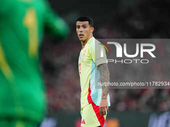 Pedro Porro of Spain  looks on during the Nations League Round 5 match between Denmark against Spain at Parken, Copenhagen, Denmark on Novem...